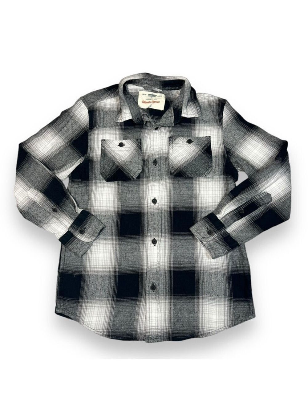 Urban Pipeline Boy’s Ultimate Flannel Black White Size Small